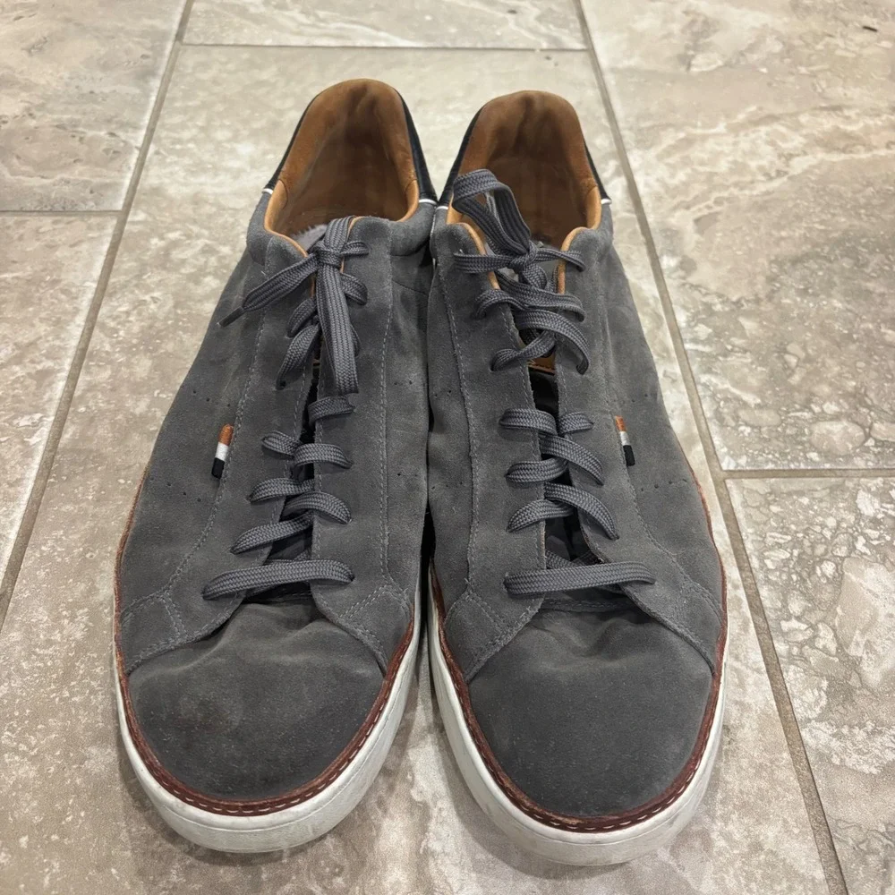 Allen Edmonds Courtside Grey Suede Low Top Sneakers Mens 14 D 4643